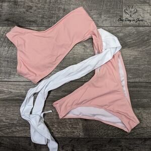 Sweatyrocks One Shoulder Cutout Tie One Piece Swimsuit Size S